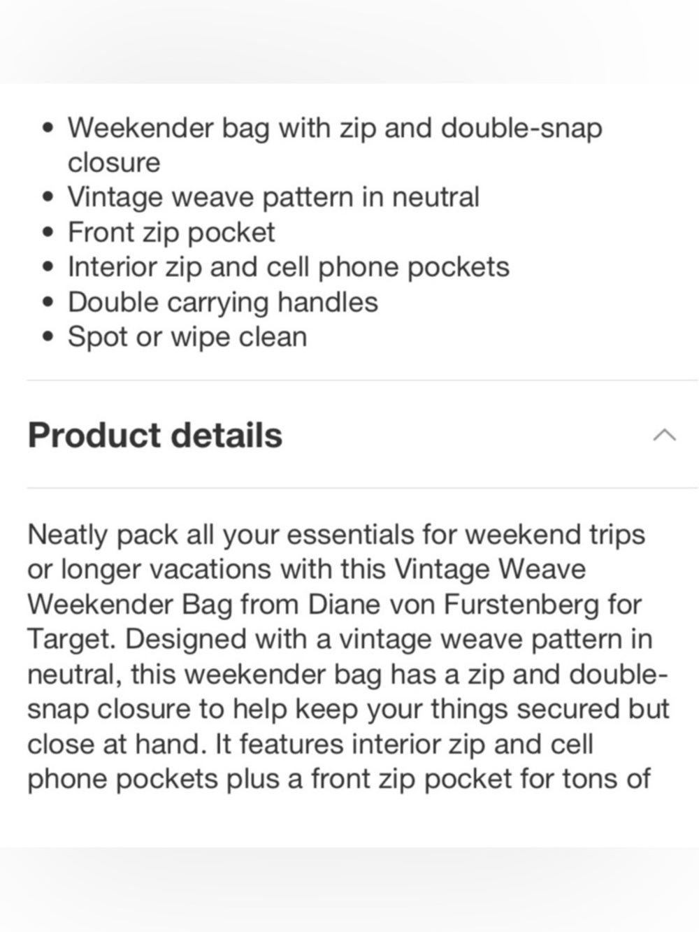 Diane Von Furstenberg Neutral Vintage Weave Weekender - Picture 6 of 8